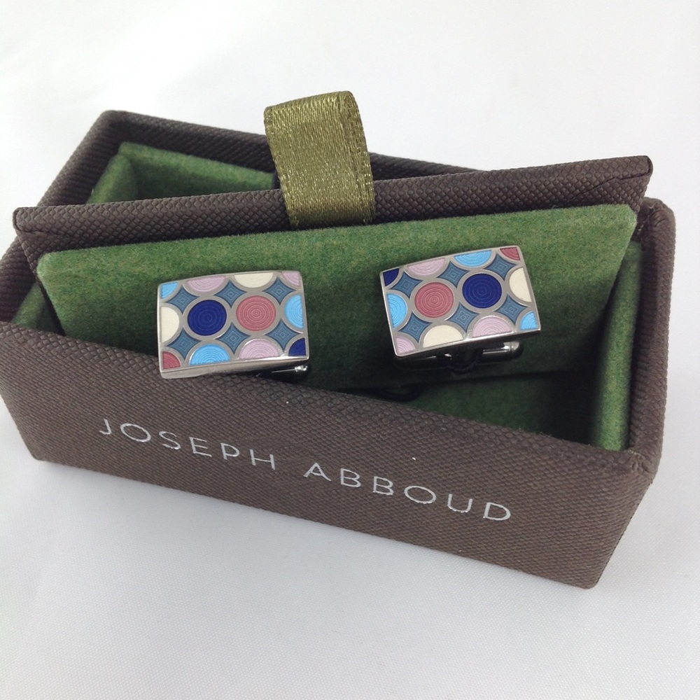 Joseph Abboud Multicolored Rectangle Cuff Links